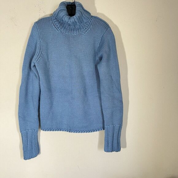 Vintage Gap Sweater Womens L Blue Pullover Chunky Knit Turtleneck Wool Blend - Picture 6 of 6